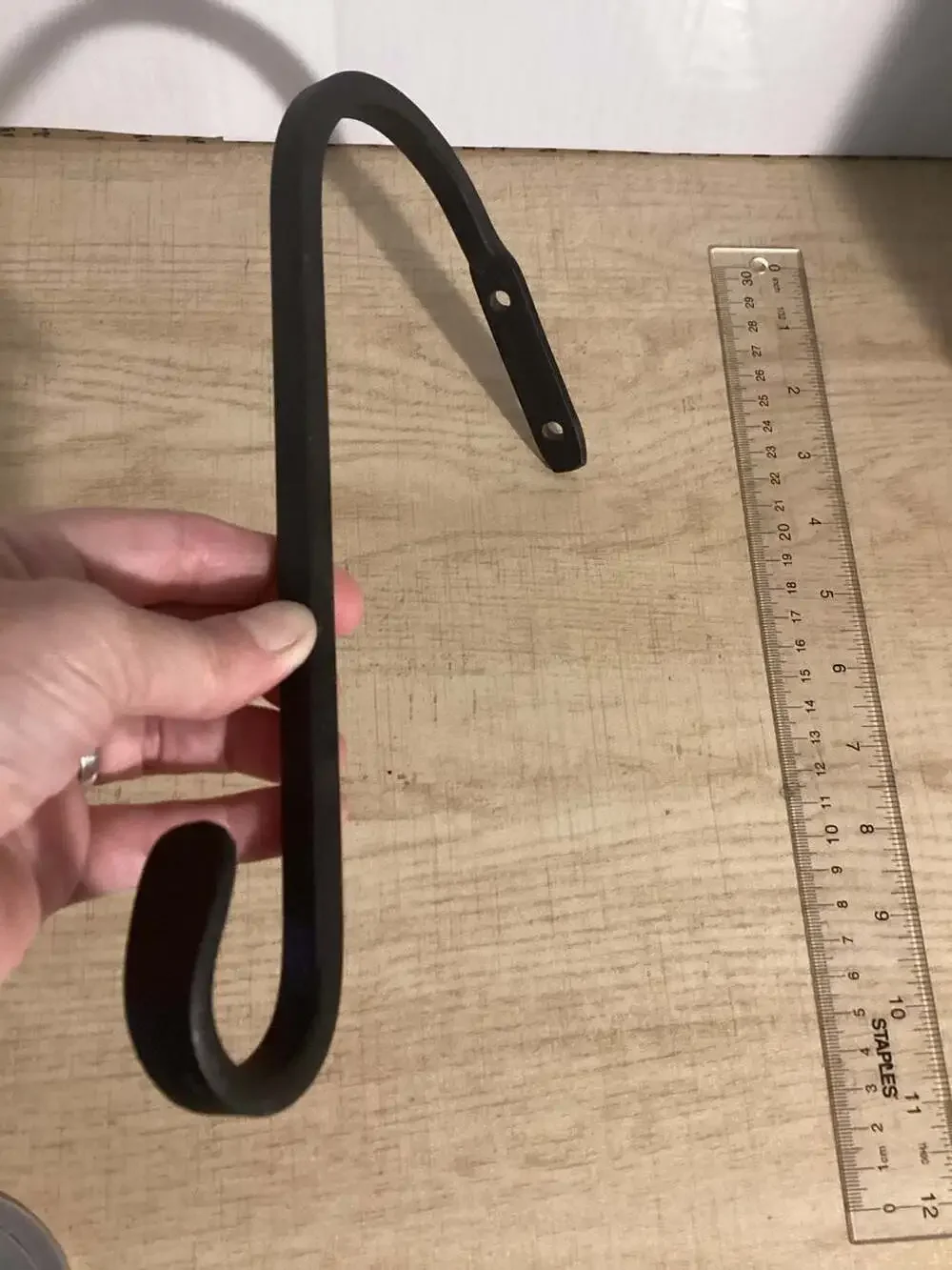 Panacea Black Forged Angled Hook Hanging Plant Bracket - 12 Inch